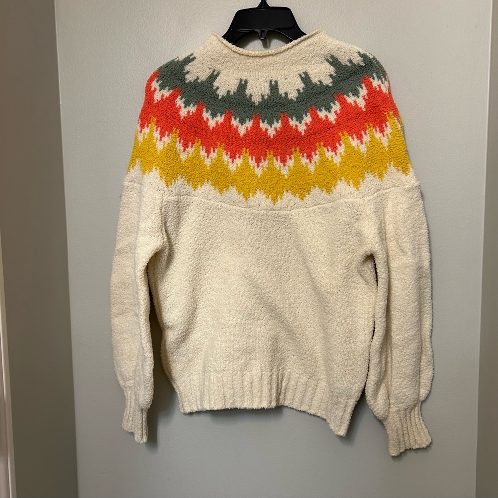 Ces Femme Women's Sweater Sz S Mock Neck Long Sleeve Small multicolor pattern